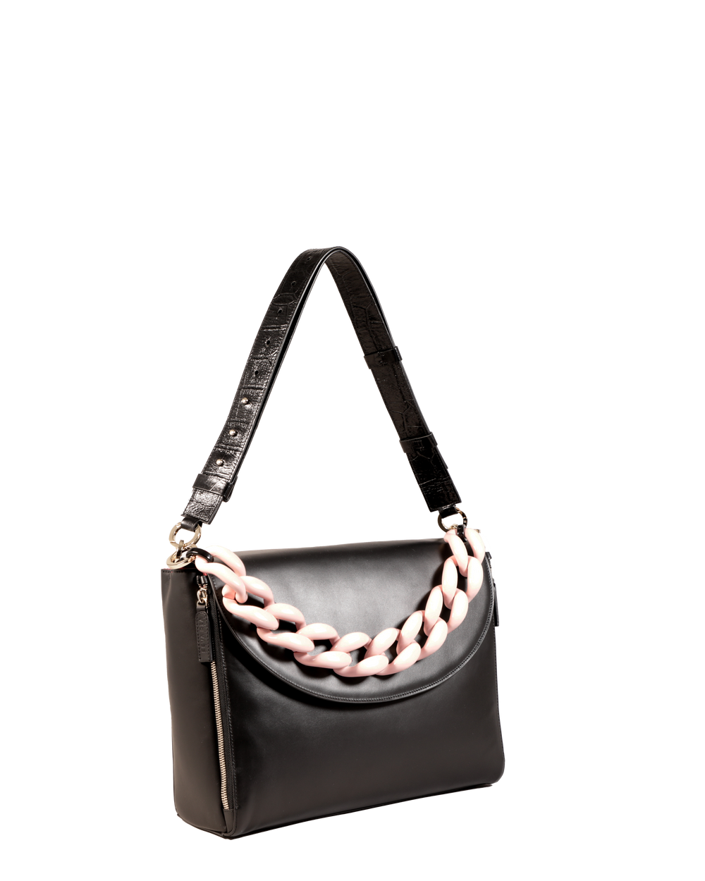 CI1 - Classic Black & Baby pink chain